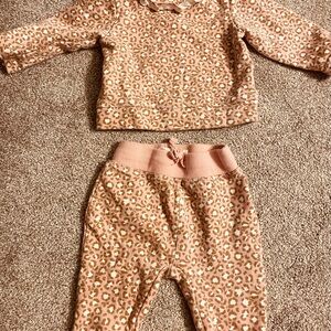 Baby Boden Pink and Brown Leopard Print Outfit